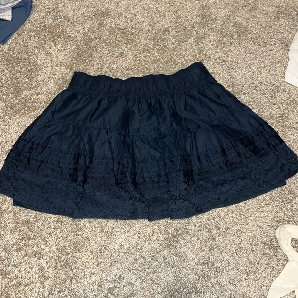 HOLLISTER Y2K Elastis WaistBand Lined Laced Teired Skirt Size Medium